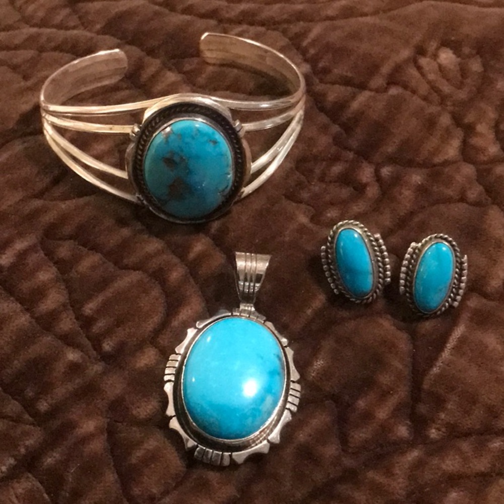 Turquoise and Silver Jewelry Set